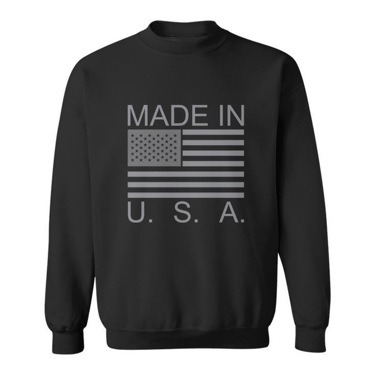 Made In Usa American Flag Grey Sweatshirt
