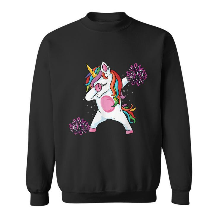 Magical Dabbing Unicorn Cheer Cute Unicorn Cheerleading Graphic Design Printed Casual Daily Basic Sweatshirt