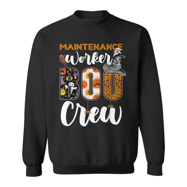 Maintenance Worker Boo Crew Ghost Funny Halloween Matching  Sweatshirt