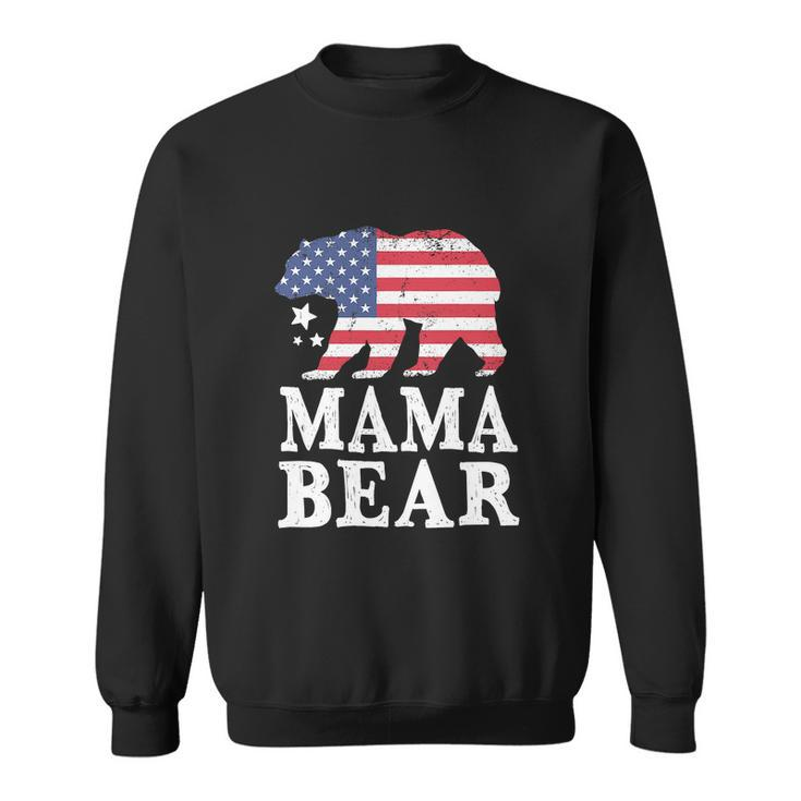 Mama Bear For 4Th Of July Patriotic Flag Sweatshirt