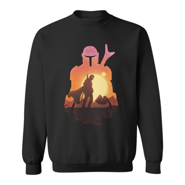Mando Sunset Illustration Cool Graphic Tshirt Sweatshirt