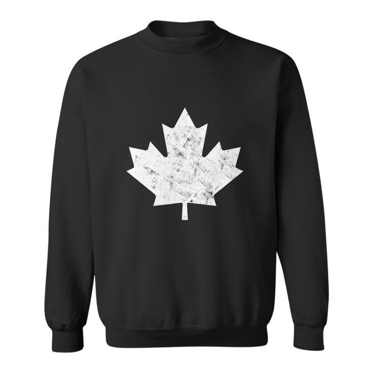 Maple Leaf Flag Vintage Red White Funny Canada Day Sweatshirt