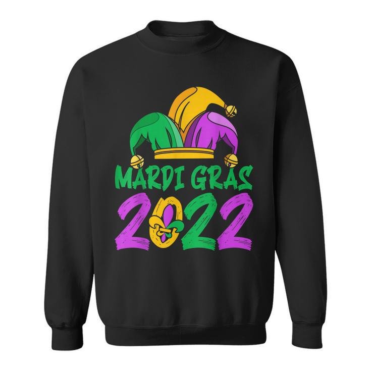 Mardi GrasMardi Gras 2022 Beads Mask Feathers  V3 Men Women Sweatshirt Graphic Print Unisex