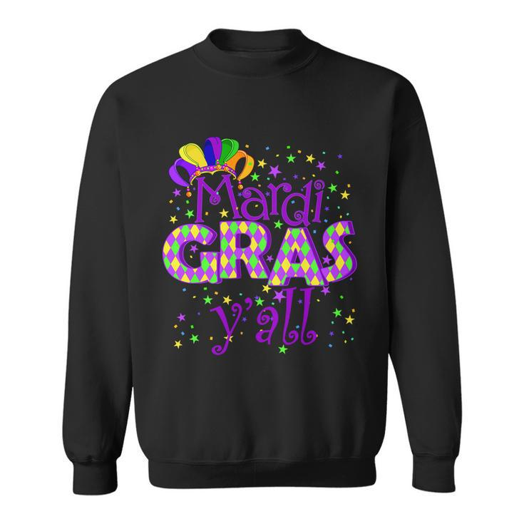 Mardi Gras Yall New Orleans Party T-Shirt Graphic Design Printed Casual Daily Basic Sweatshirt