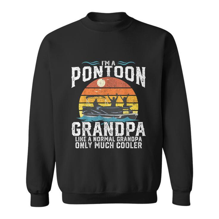 Mens Pontoon Grandpa Captain Retro Funny Boating Fathers Day Tshirt Sweatshirt