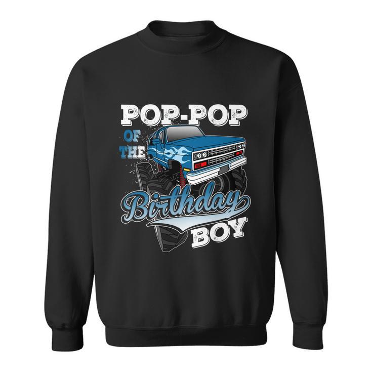 Mens Popgiftpop Of The Birthday Boy Monster Truck Birthday Gift Sweatshirt