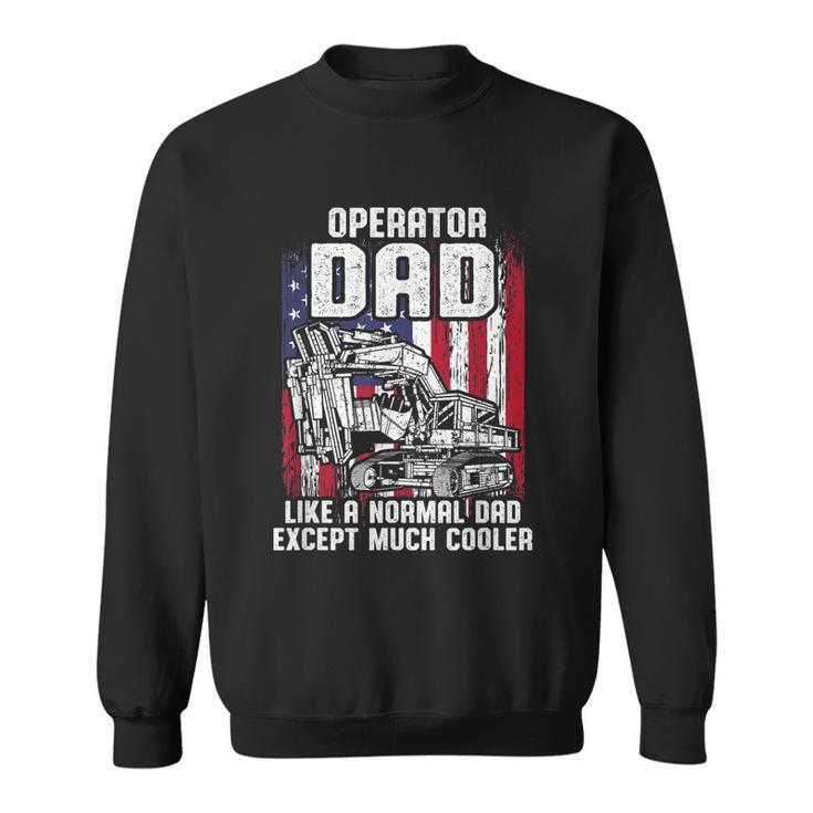 Mens Us Flag Heavy Equipment Excavator Operator Dad Tshirt Sweatshirt