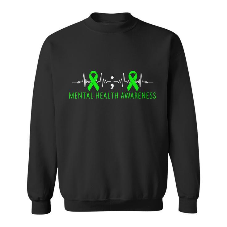 Mental Health Awareness Pulse Ribbon Sweatshirt