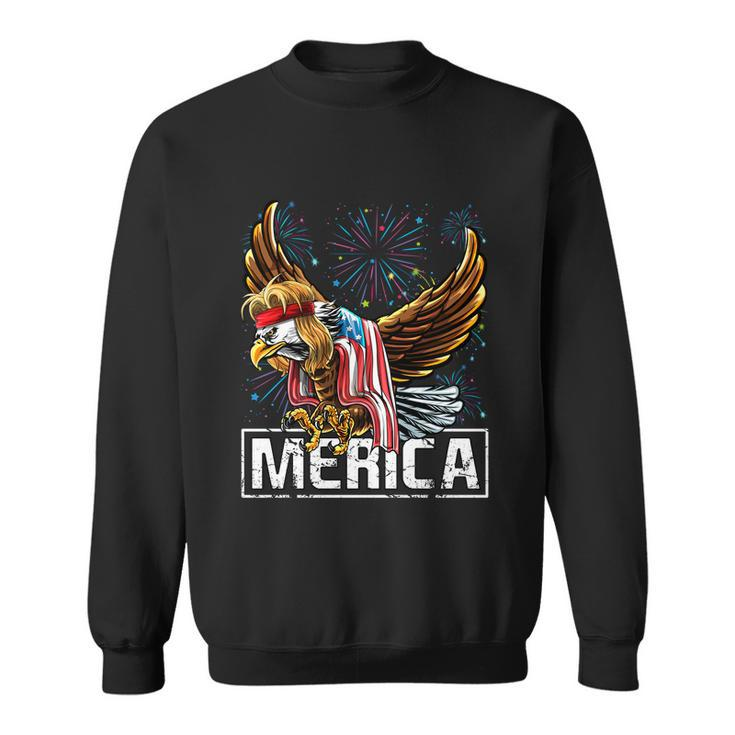 Merica Bald Eagle Mullet 4Th Of July American Flag Patriotic Funny Gift Sweatshirt