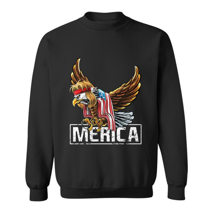 Merica Bald Eagle Mullet 4Th Of July American Flag Patriotic Gift Sweatshirt