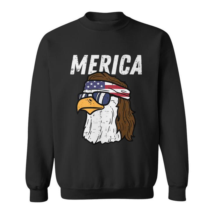 Merica Bald Eagle Mullet Sunglasses Fourth July 4Th Patriot Cool Gift V2 Sweatshirt