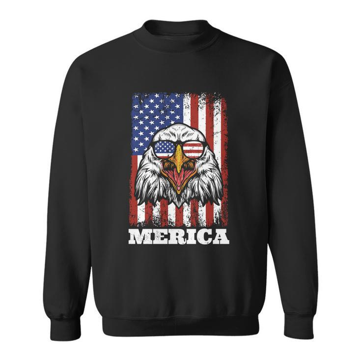 Merica Eagle Mullet 4Th Of July American Flag Stars Stripes Gift Sweatshirt