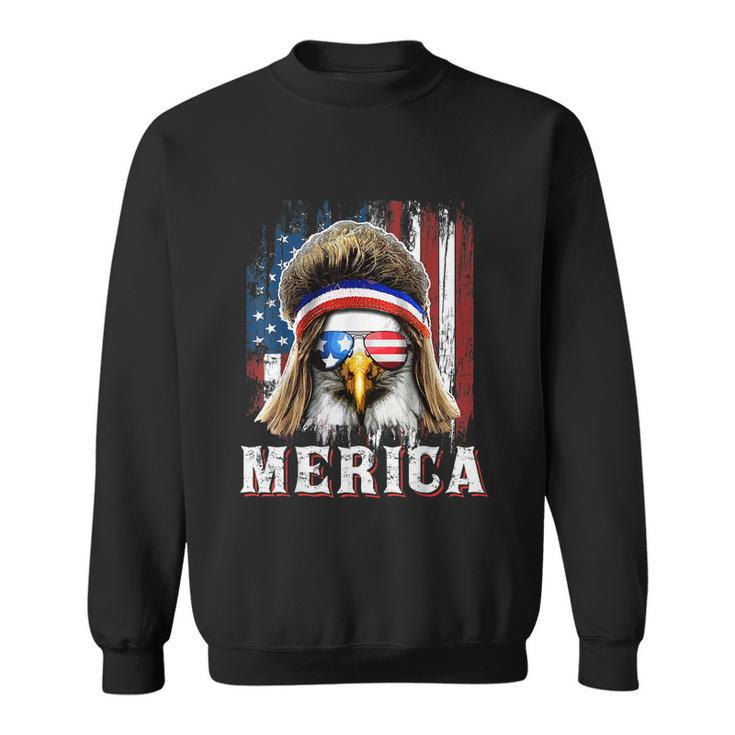 Merica Eagle Mullet 4Th Of July American Flag Stars Stripes Sweatshirt