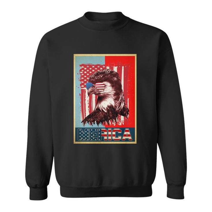 Merica Eagle Mullet 4Th Of July American Flag Vintage Usa Gift Sweatshirt