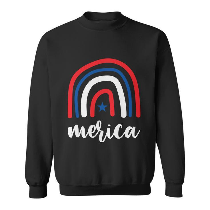 Merica Rainbows 4Th Of July Usa Flag Plus Size Graphic Tee For Men Women Family Sweatshirt