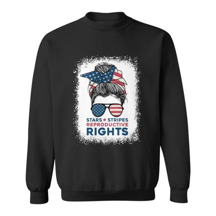Messy Bun American Flag Stars Stripes Reproductive Rights Gift V3 Sweatshirt