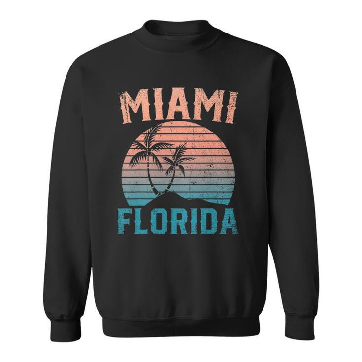 Miami Beach Tropical Summer Vacation Retro Miami Florida Sweatshirt