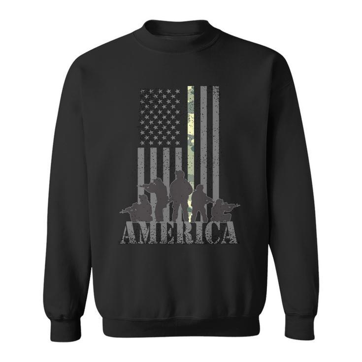 Military American Veteran Flag Usa Sweatshirt