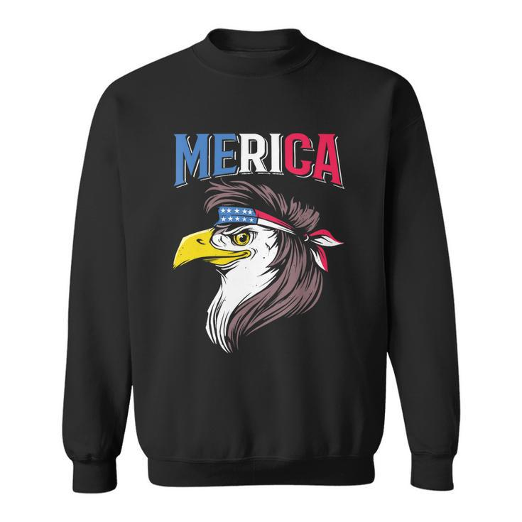 Mullet Eagle American Flag Usa Bird 4Th Of July Merica Gift Sweatshirt
