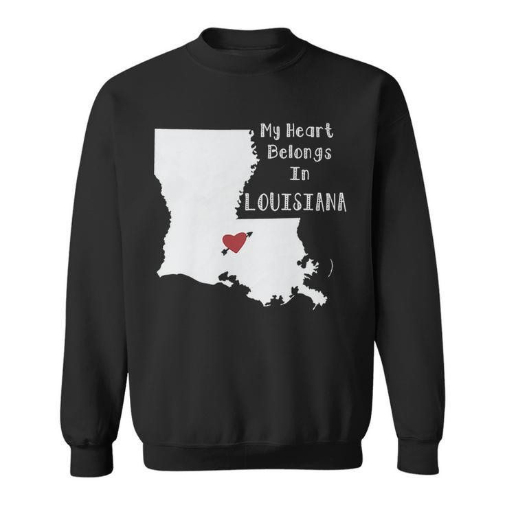 My Heart Belongs In Louisiana Graphic Design Printed Casual Daily Basic Sweatshirt