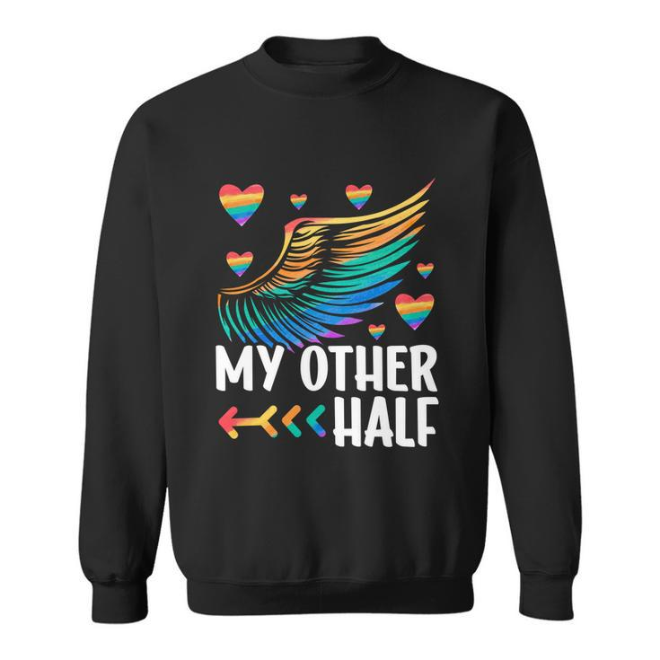 My Other Half Lgbtq Couple Matching Gay Boyfriend Lesbian Gift Graphic Design Printed Casual Daily Basic Sweatshirt