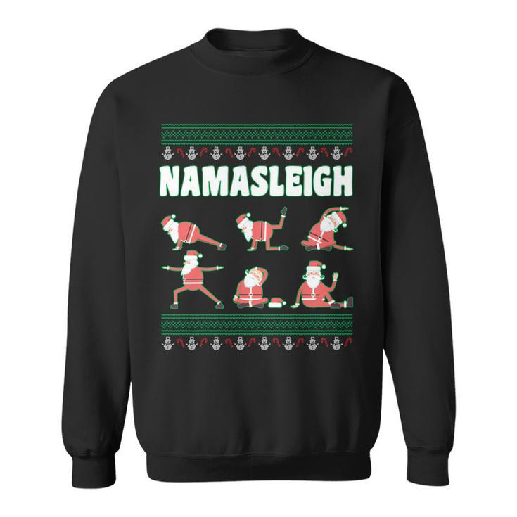 Namasleigh Santa Yoga Poses Tshirt Sweatshirt