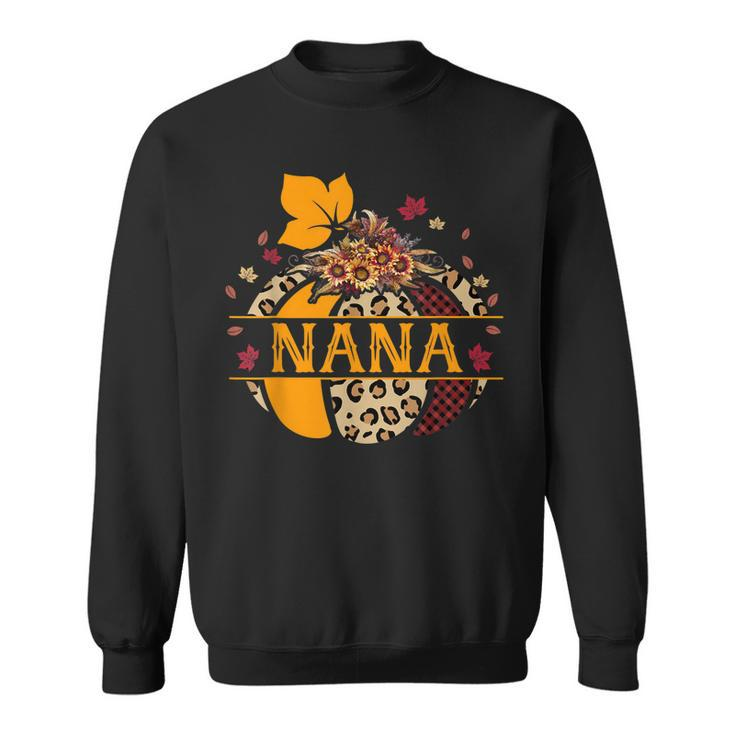 Nana Pumpkin Leopard Sunflower Halloween  Sweatshirt