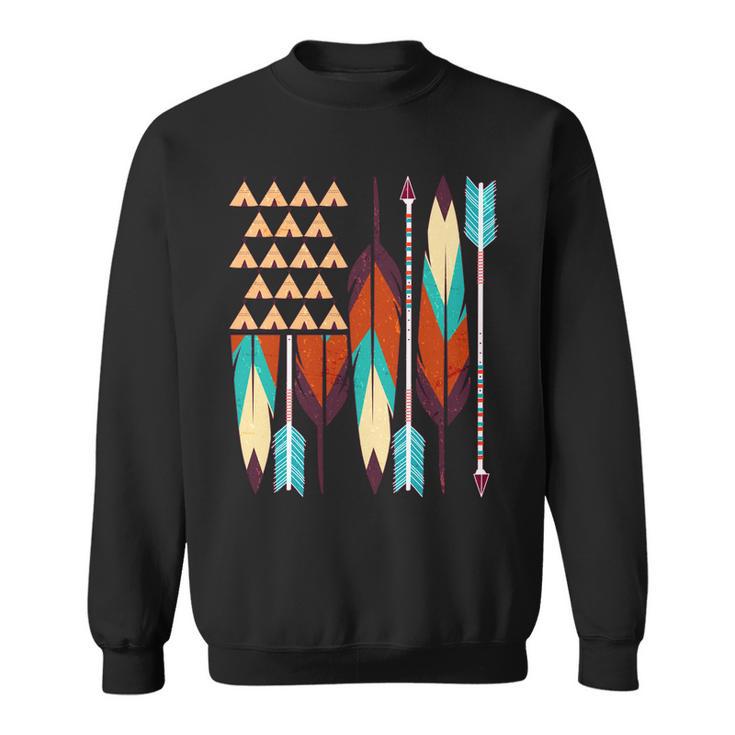 Native American Flag Feathers And Arrows Sweatshirt