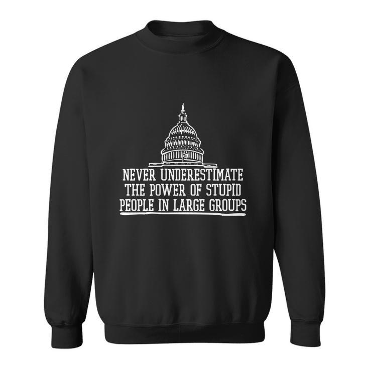 Never Underestimate The Power Of Stupid People In Large Groups V2 Sweatshirt