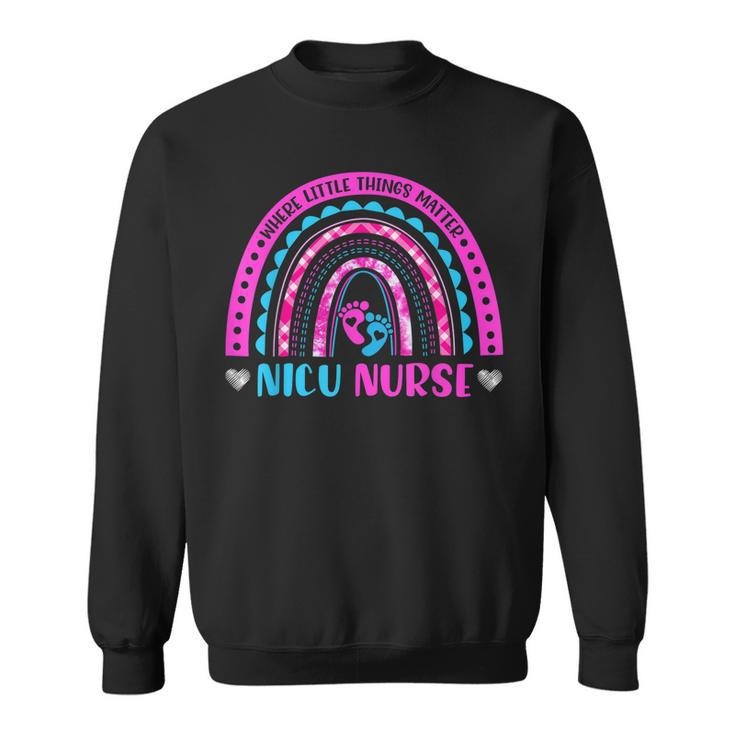Nicu Nurse Neonatal Nurse Labor And Delivery Leopard Rainbow  V3 Sweatshirt