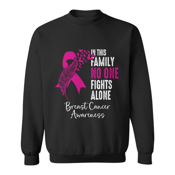 No One Fights Alone Breast Cancer Awareness Meaningful Gift Sweatshirt