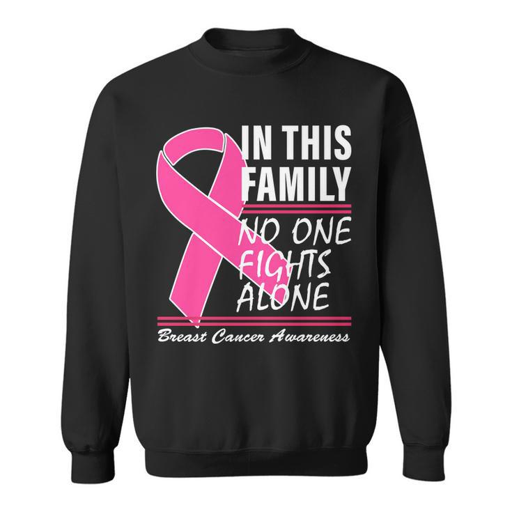 No One Fights Alone Breast Cancer Awareness Ribbon Tshirt Sweatshirt