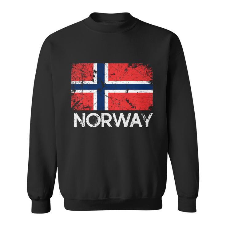 Norwegian Flag Meaningful Gift Vintage Made In Norway Gift Sweatshirt