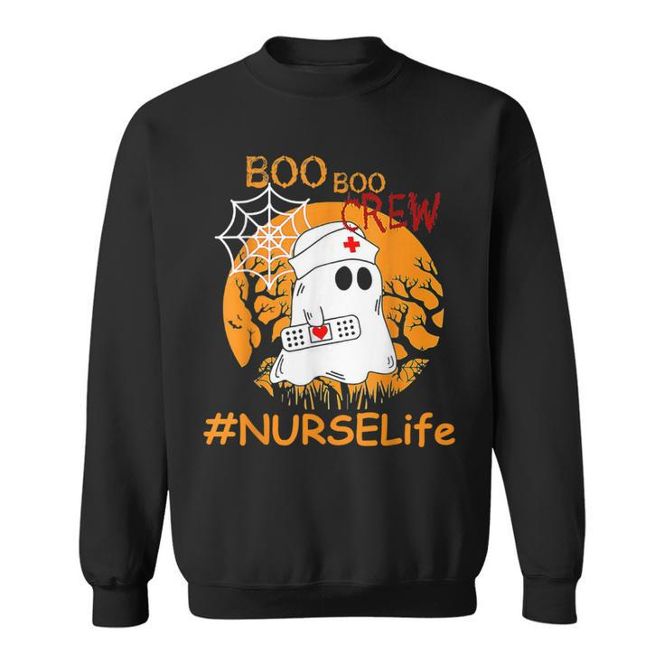 Nurse Life Boo Boo Crew Nurse Ghost Halloween October  Sweatshirt