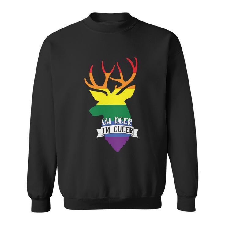 Oh Deer Im Queer Lgbt Gay Pride Lesbian Bisexual Ally Quote Sweatshirt