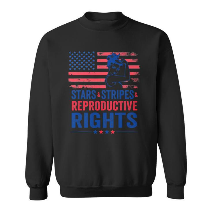 Patriotic 4Th Of July  Stars Stripes Reproductive Right Sweatshirt