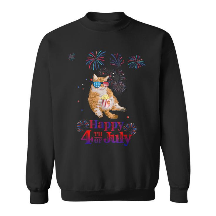 Patriotic Cat  Happy 4Th Of July  Sweatshirt