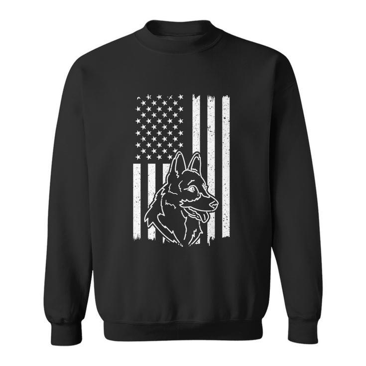Patriotic German Shepherd American Flag Dog Lover Cute Gift Sweatshirt
