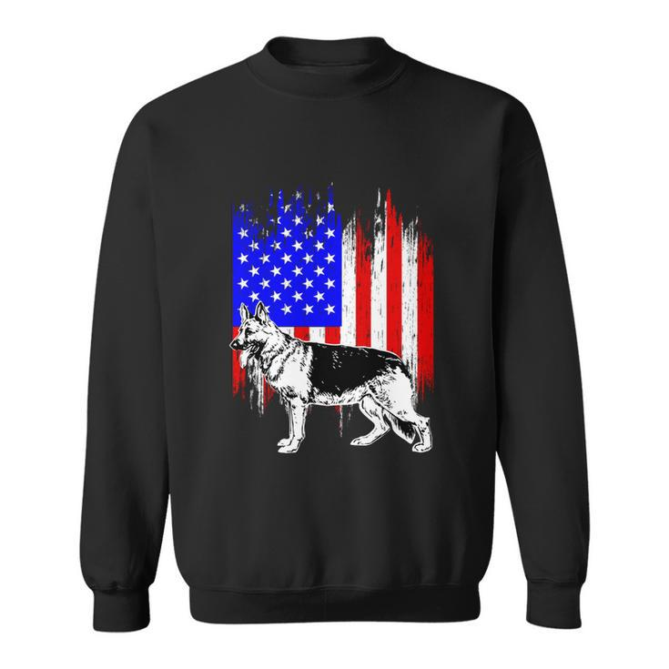 Patriotic German Shepherd American Flag Dog Lover Gift Cute Gift Sweatshirt