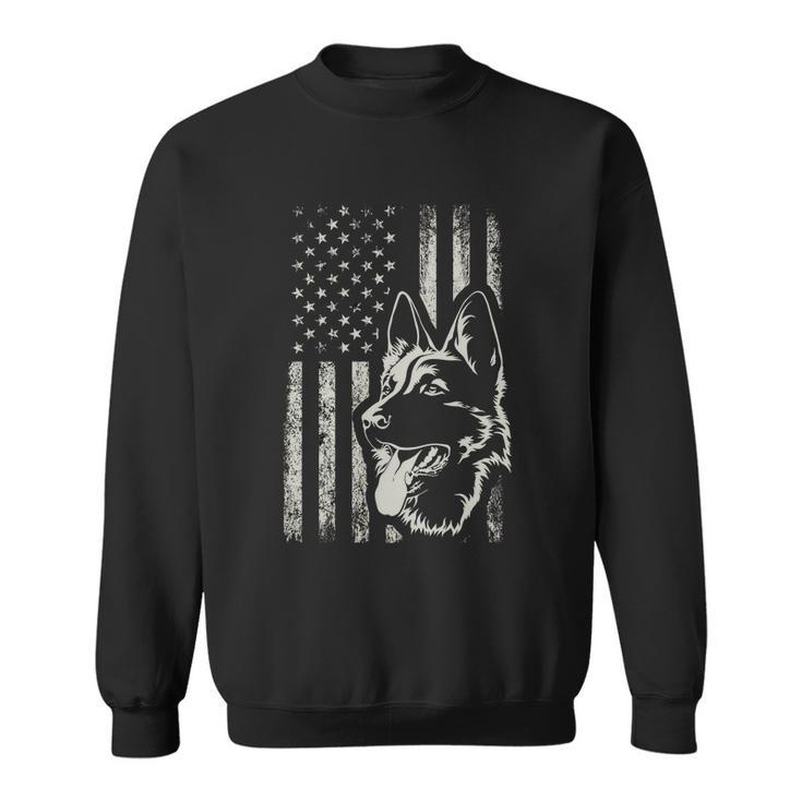 Patriotic German Shepherd American Flag Dog Lover Gift Funny Gift Sweatshirt