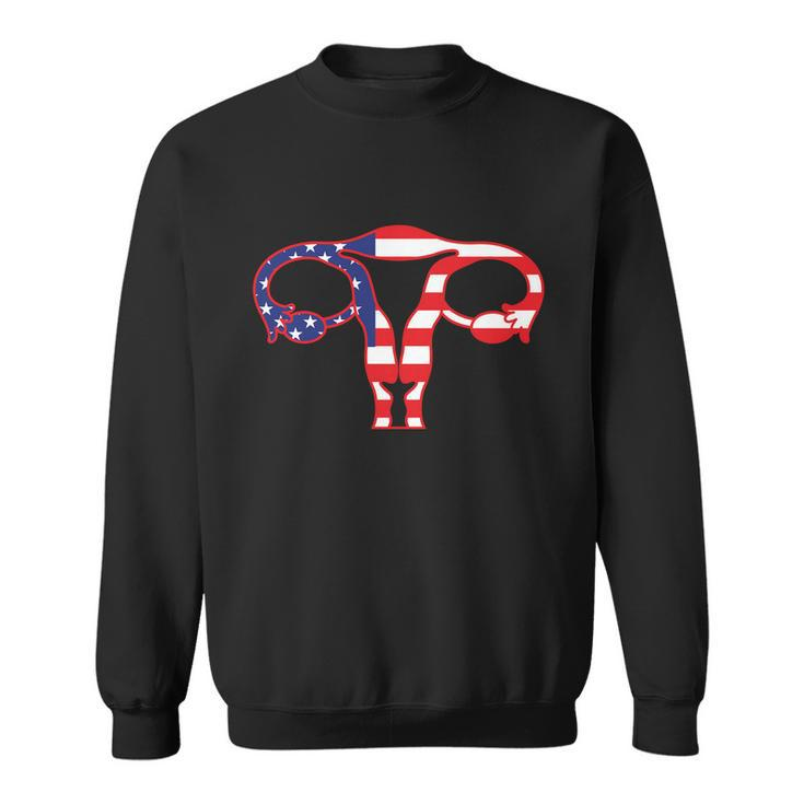Patriotic Uterus American Flag Womens Rights 1973 Pro Roe Sweatshirt