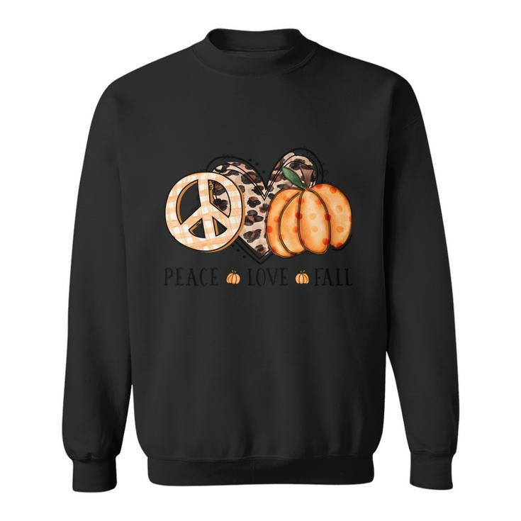Peace Love Fall Thanksgiving Quote Sweatshirt