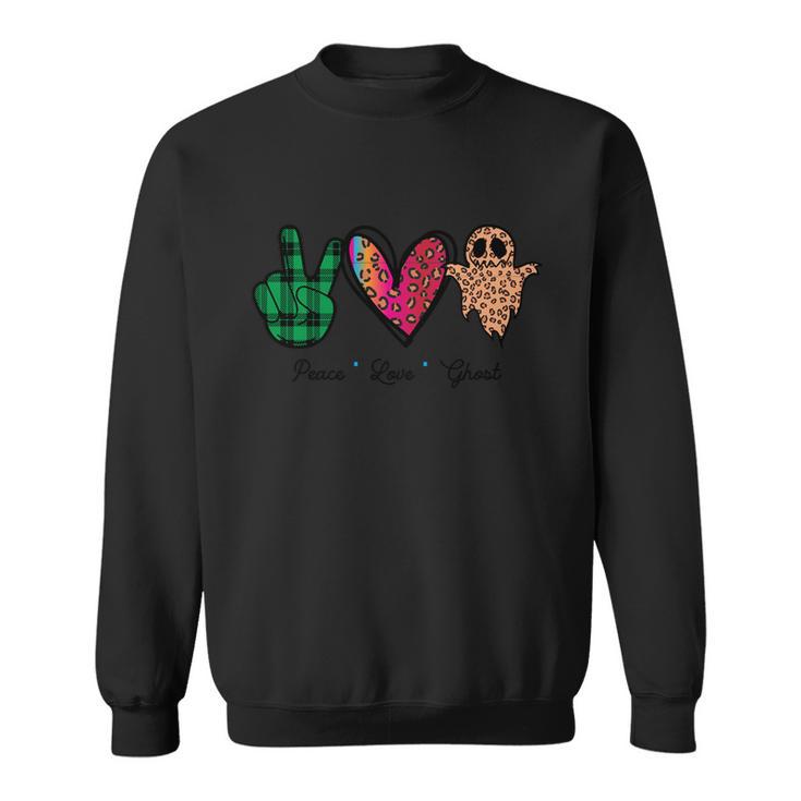 Peace Love Ghost Halloween Quote Sweatshirt