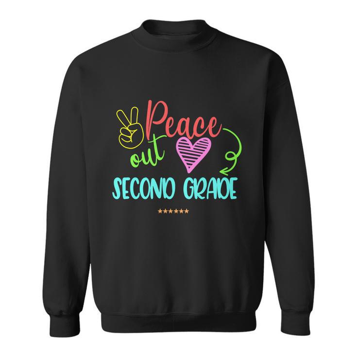 Peace Out Second Grade Graphic Plus Size Shirt For Teacher Female Male Students Sweatshirt