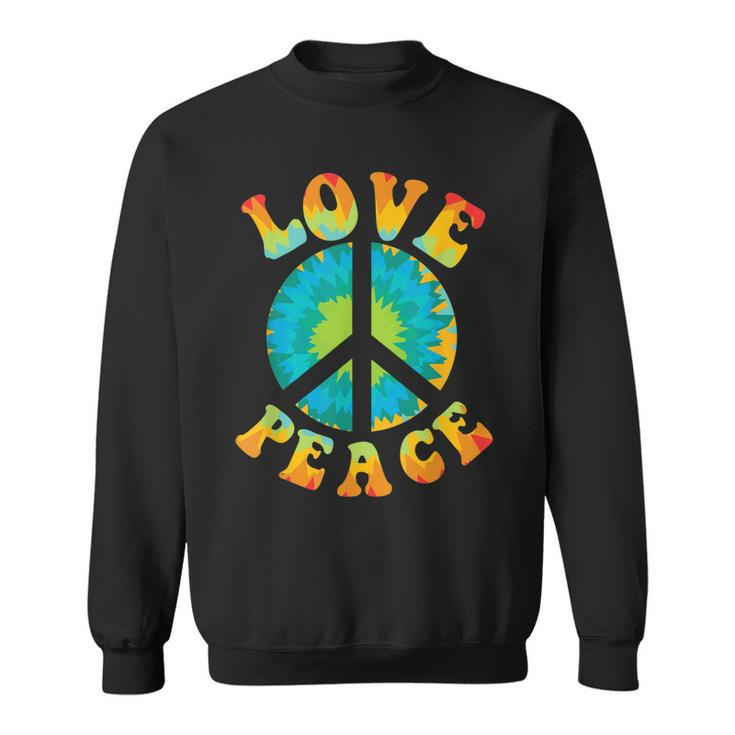 Peace Sign Love 60S 70S Tie Dye Hippie Halloween Costume  V9 Sweatshirt