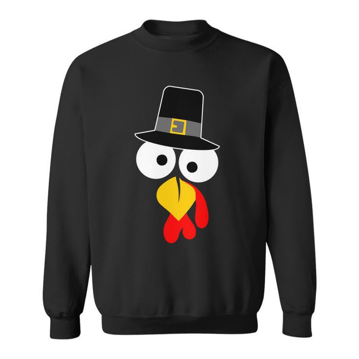 Pilgrim Turkey Big Face Thanksgiving Tshirt Sweatshirt