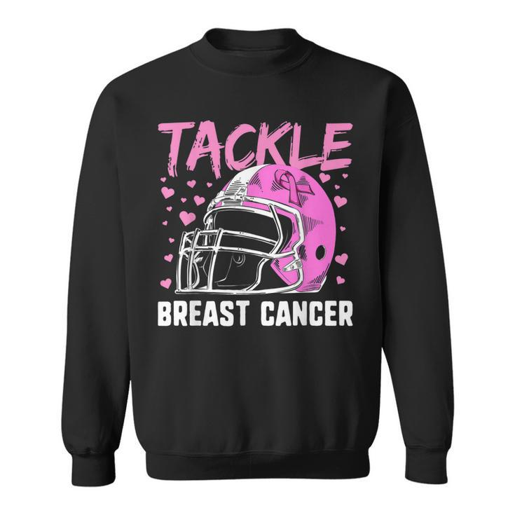 Pink Football Helmet  Men Boys Tackle Breast Cancer  Men Women Sweatshirt Graphic Print Unisex