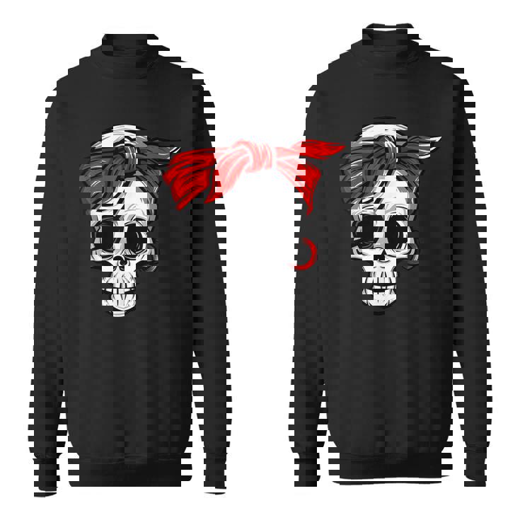 Pirate Dead With Eye Patch Red Bandana Halloween Diy Costume Sweatshirt