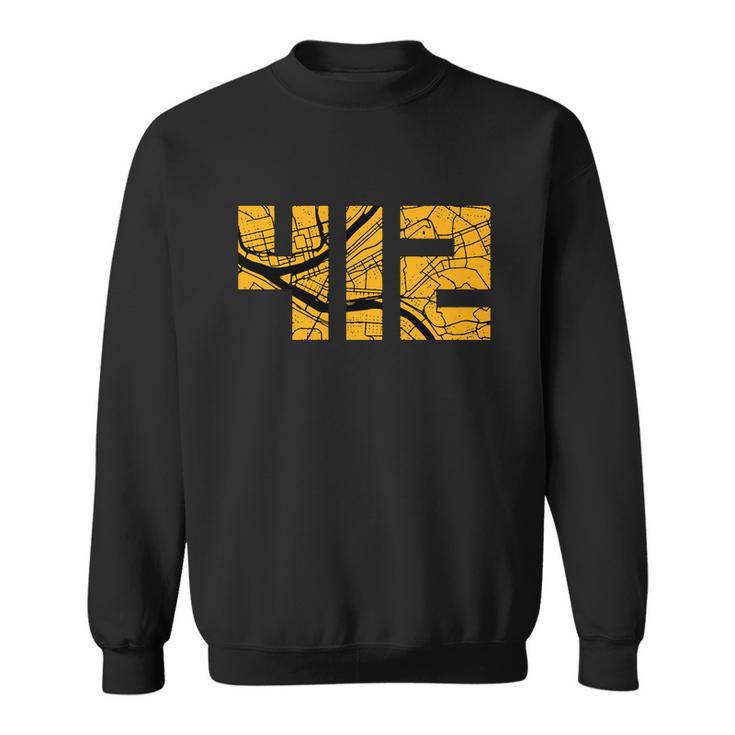 Pittsburgh 412 Map V2 Sweatshirt