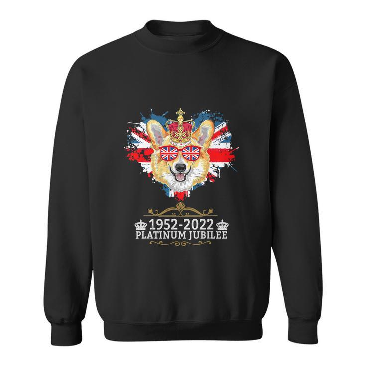 Platinum Jubilee 2022 Union Jack For 4Th Of July Jubilee Corgi Sweatshirt